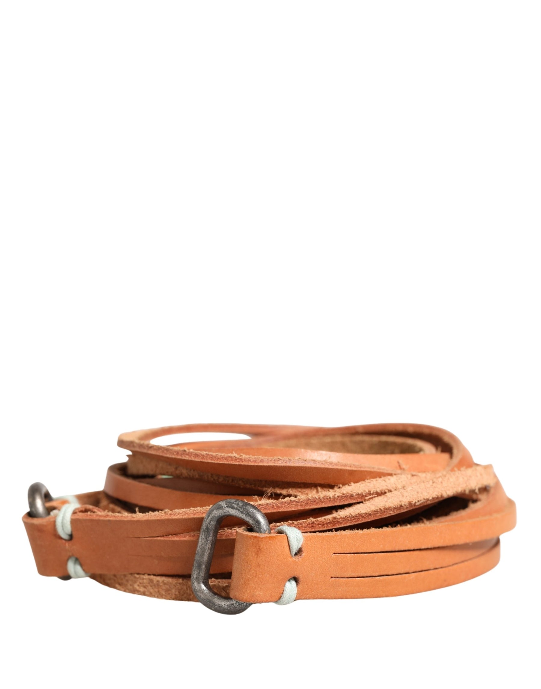 Scervino Street Brown Leather Silver Tone Buckle Waist Belt | Regal Royce