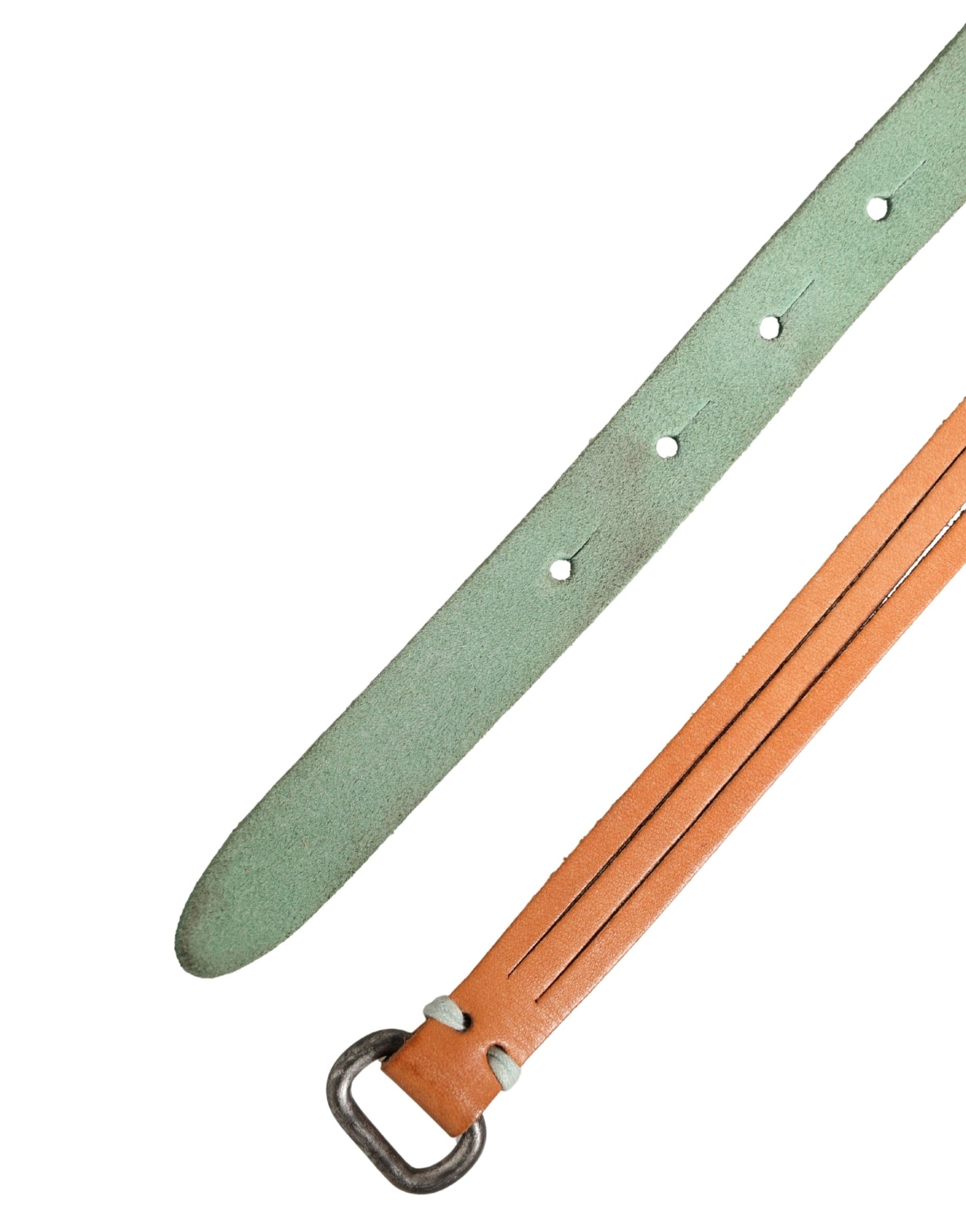 Scervino Street Brown Leather Silver Tone Buckle Waist Belt | Regal Royce
