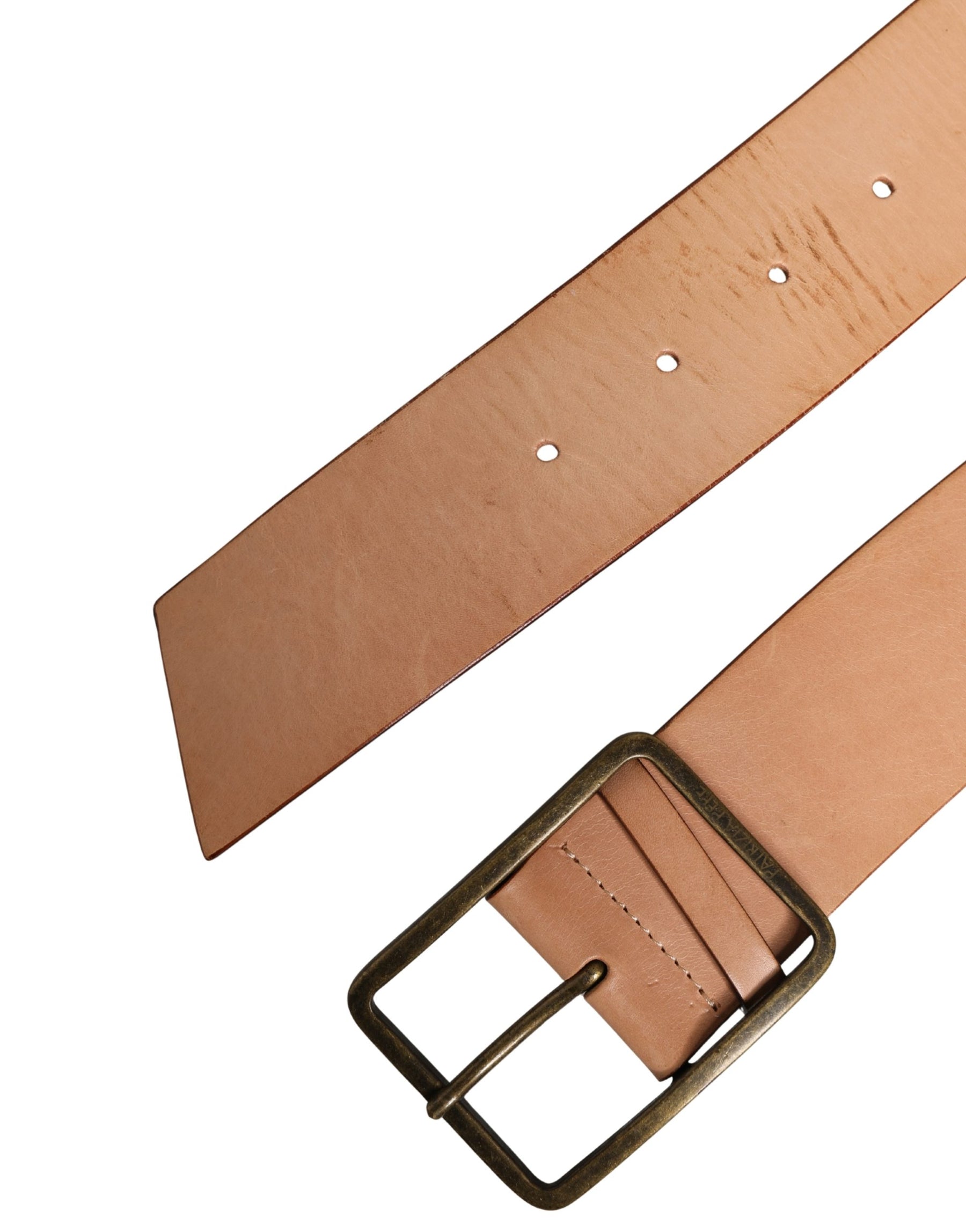 Patrizia Pepe Beige Genuine Leather Wide Waist Metal Buckle Belt | Regal Royce