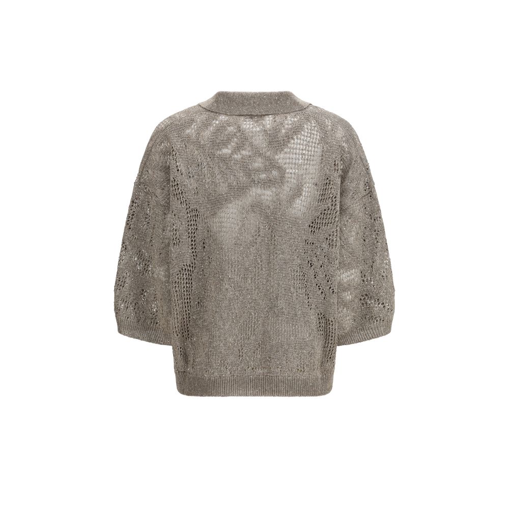 Brunello Cucinelli Beige Linen Polo Shirt | Regal Royce