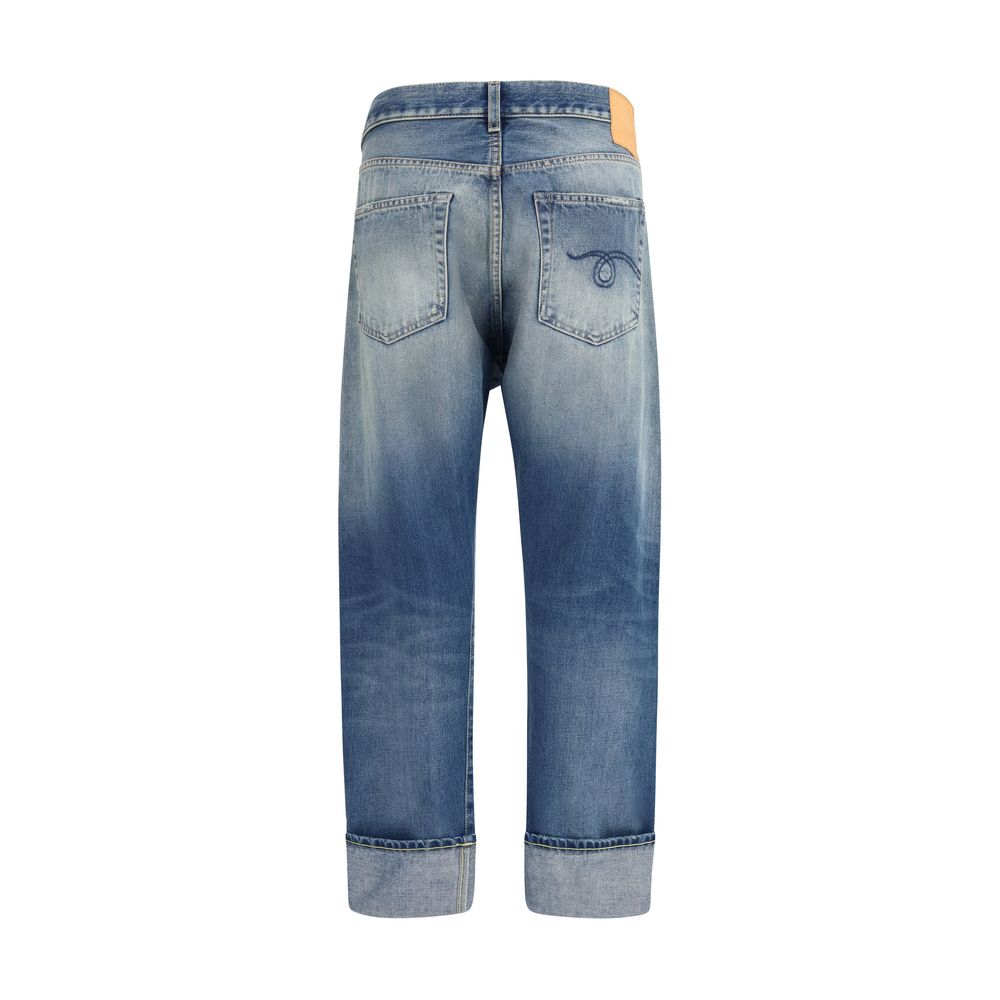 R13 Blue Cotton Straight-Leg Jeans | Regal Royce