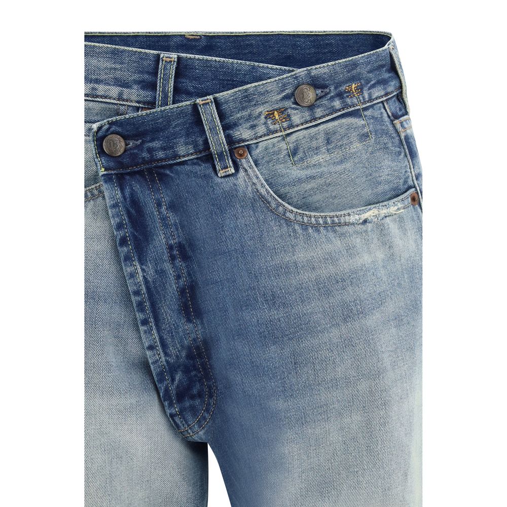R13 Blue Cotton Straight-Leg Jeans | Regal Royce