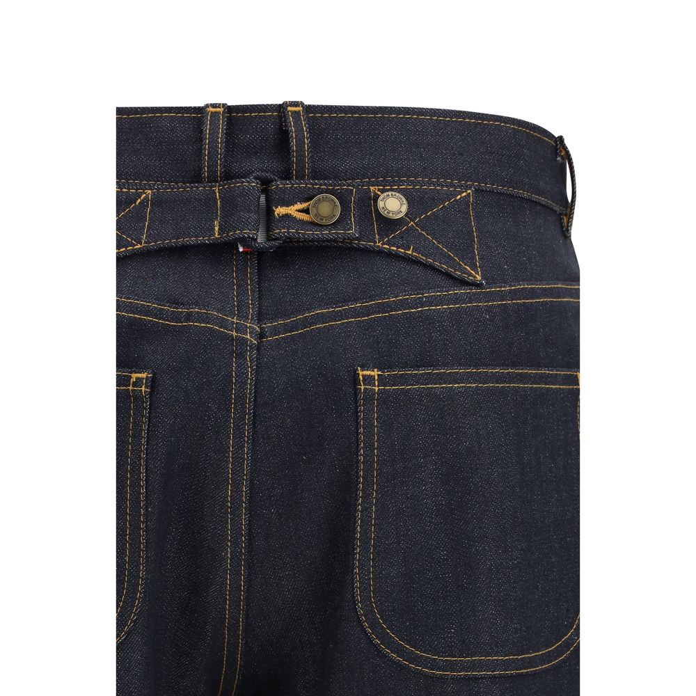 Thom Browne Blue Cotton Straight-Leg Jeans | Regal Royce