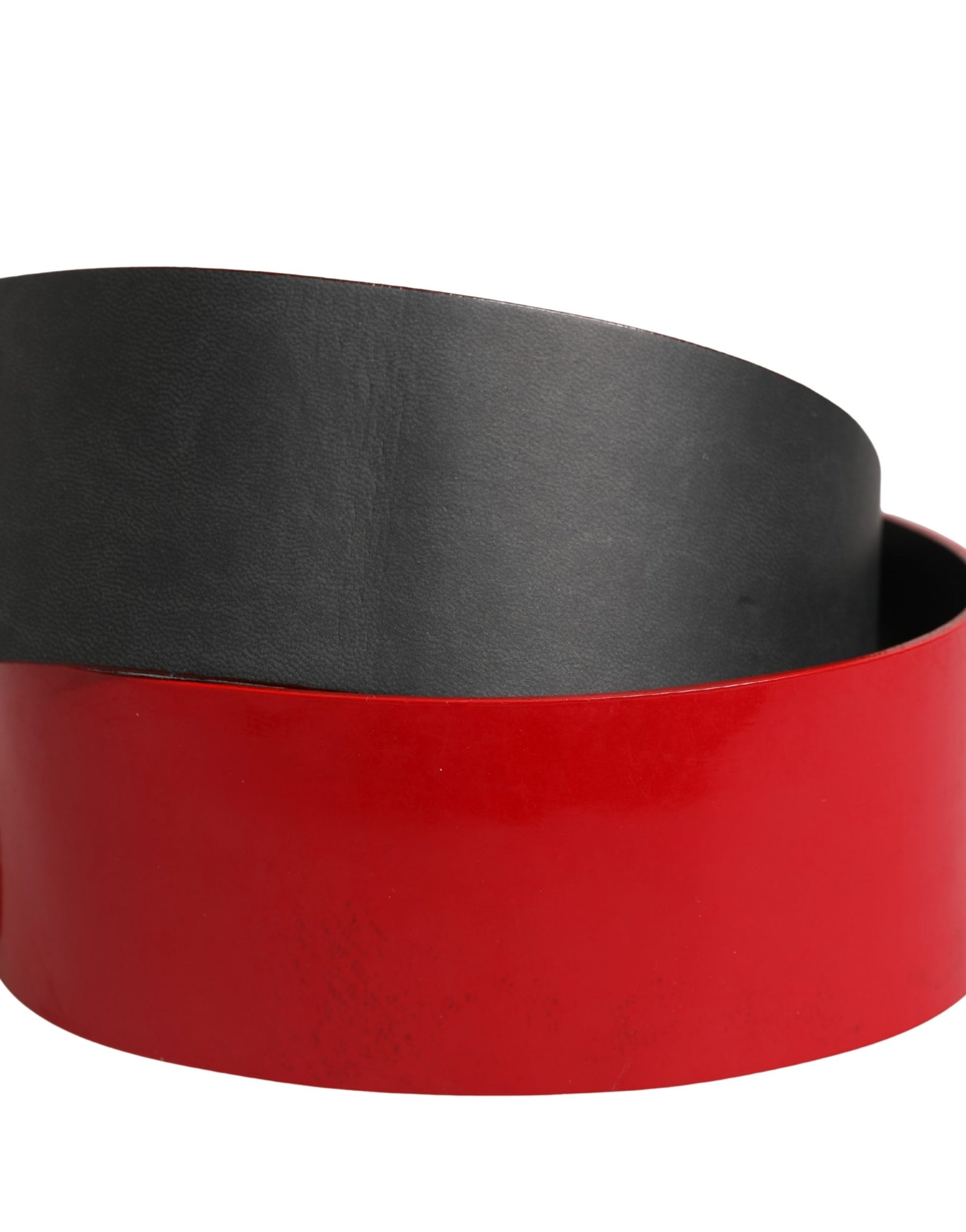 Costume National Red Wide Waist Silver Metal Buckle Belt | Regal Royce