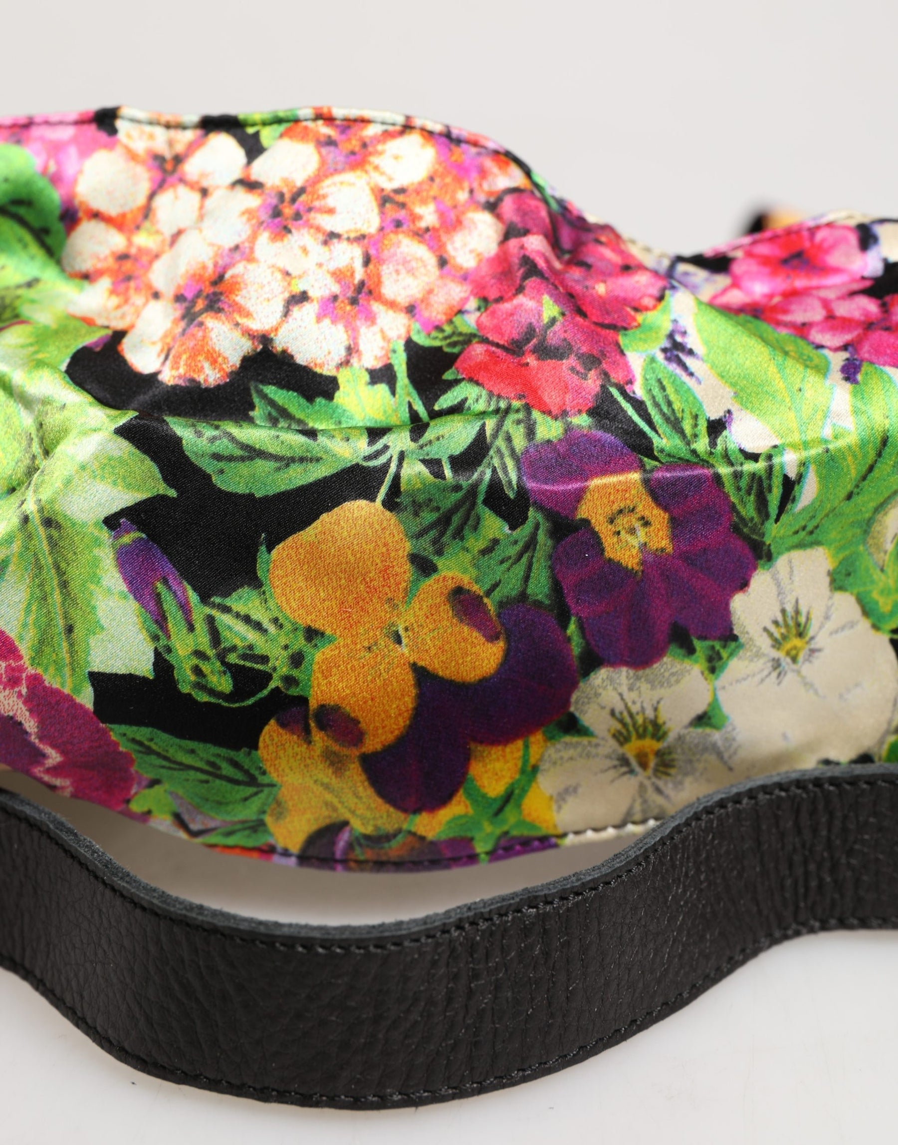 Cavalli Class Multicolor Floral Wide Waist Gold Metal Buckle Cintura Belt | Regal Royce