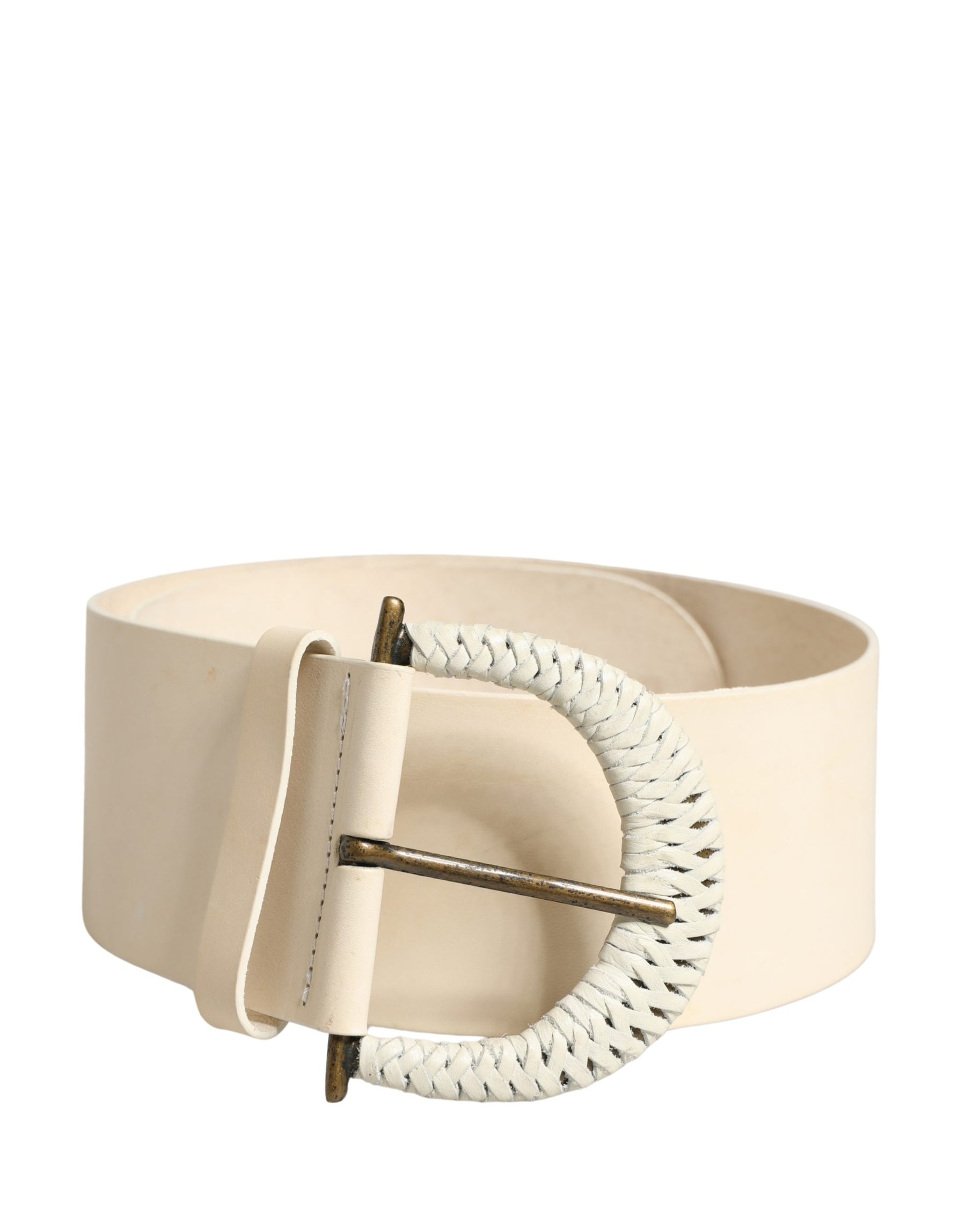 Cavalli Class Off White Leather Waist Women Cintura Buckle Belt | Regal Royce