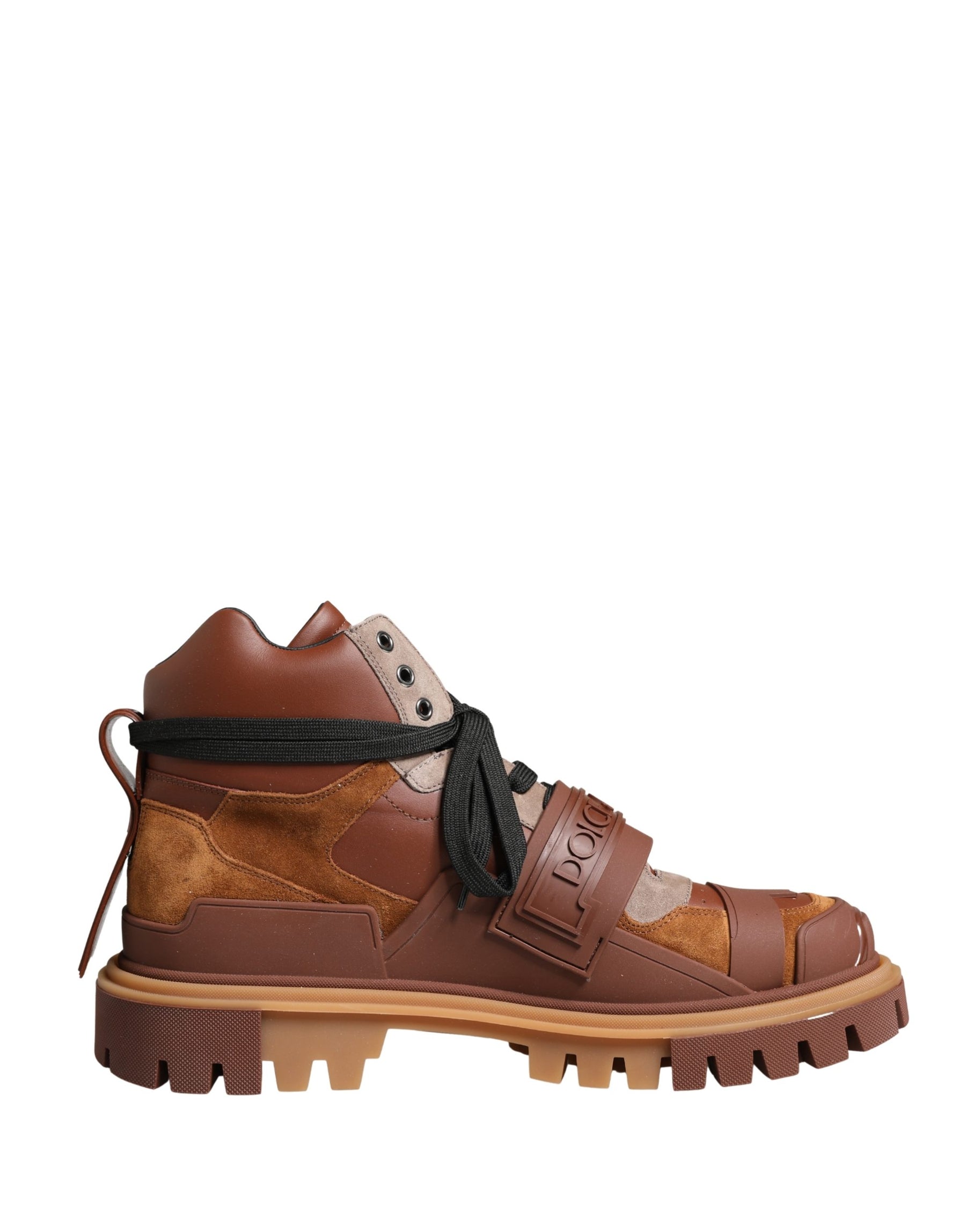 Dolce & Gabbana Brown Leather Trekking-Style Men Boots Shoes | Regal Royce