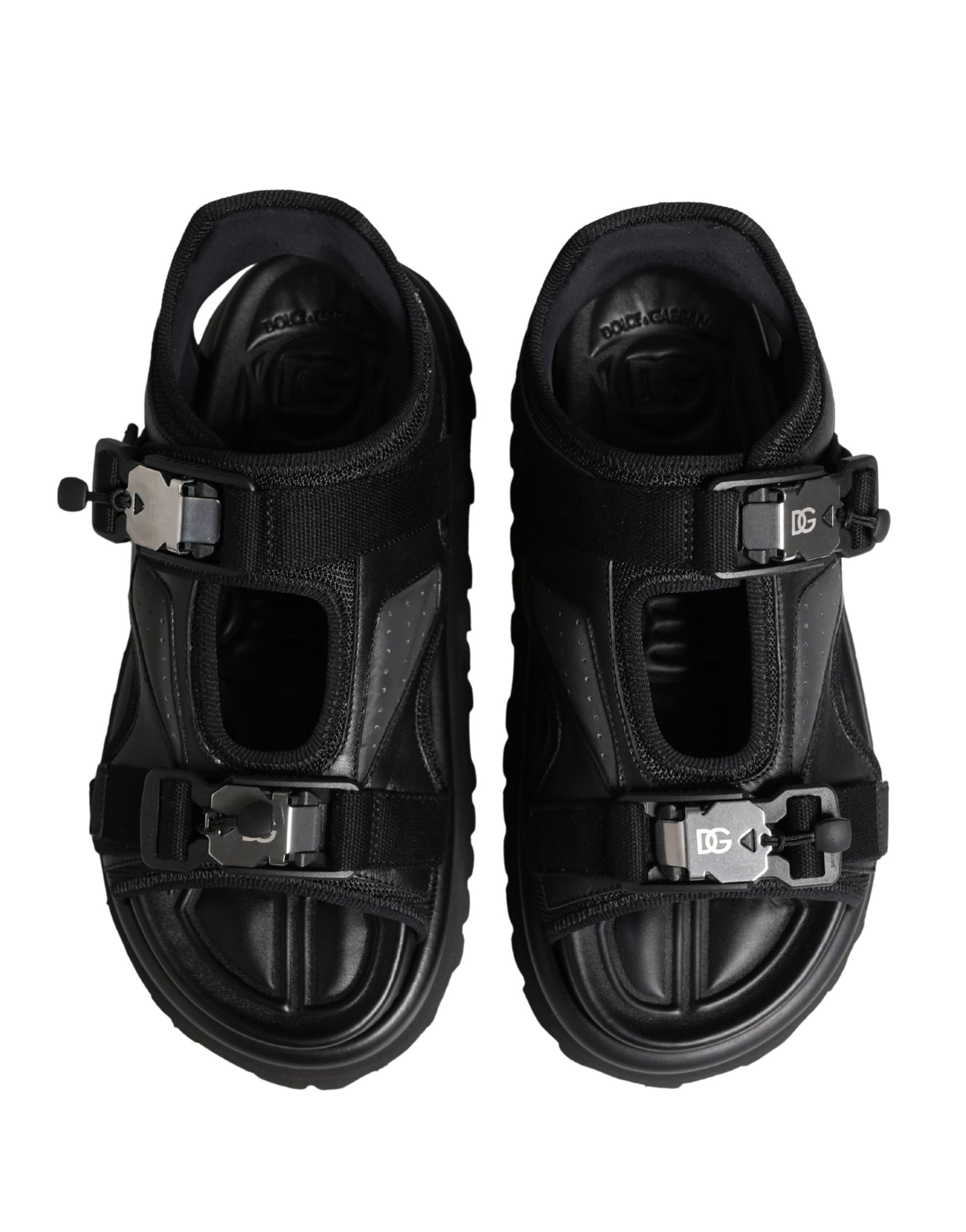 Dolce & Gabbana Black Logo Detailed Men Chunky Sandals Shoes | Regal Royce