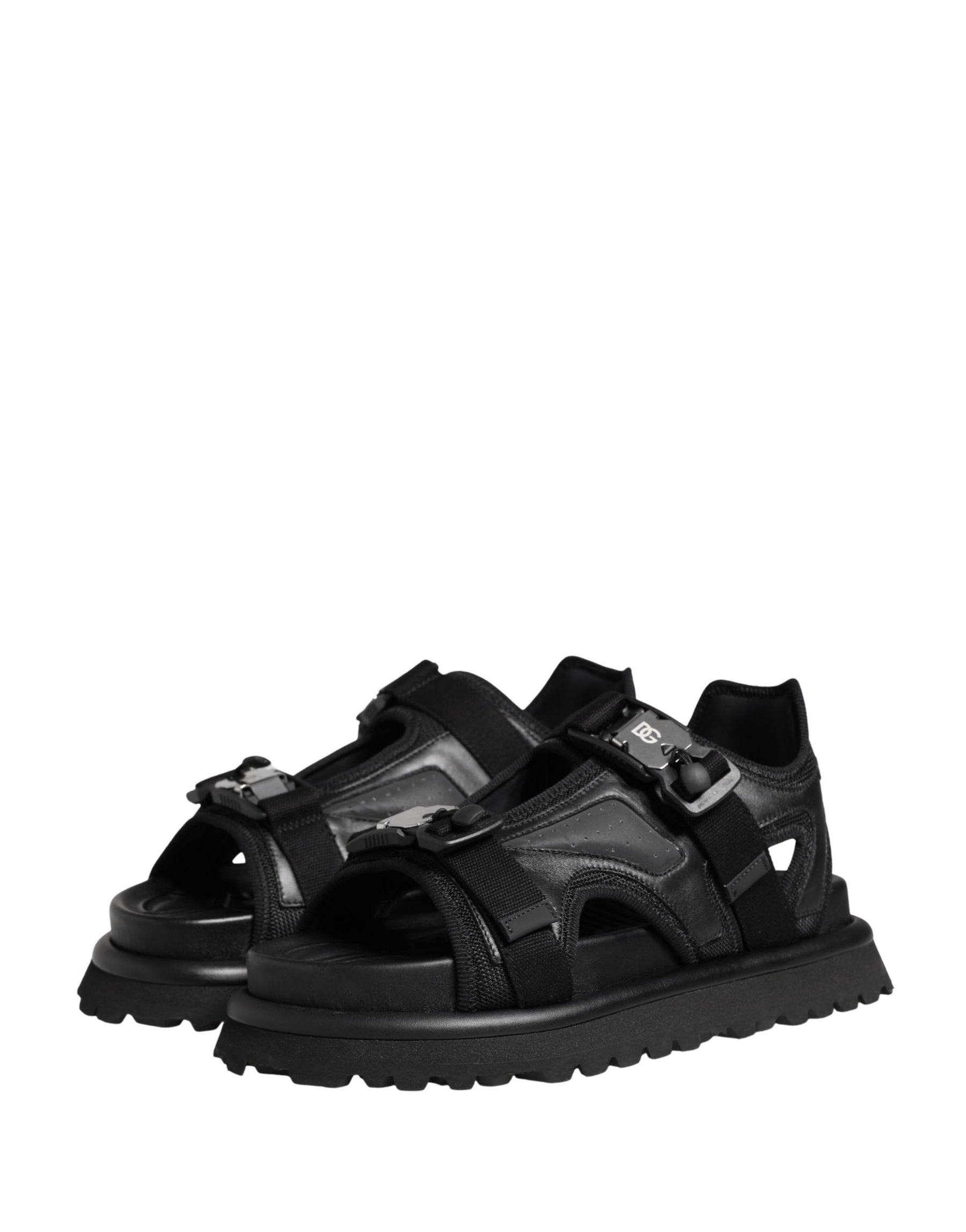 Dolce & Gabbana Black Logo Detailed Men Chunky Sandals Shoes | Regal Royce