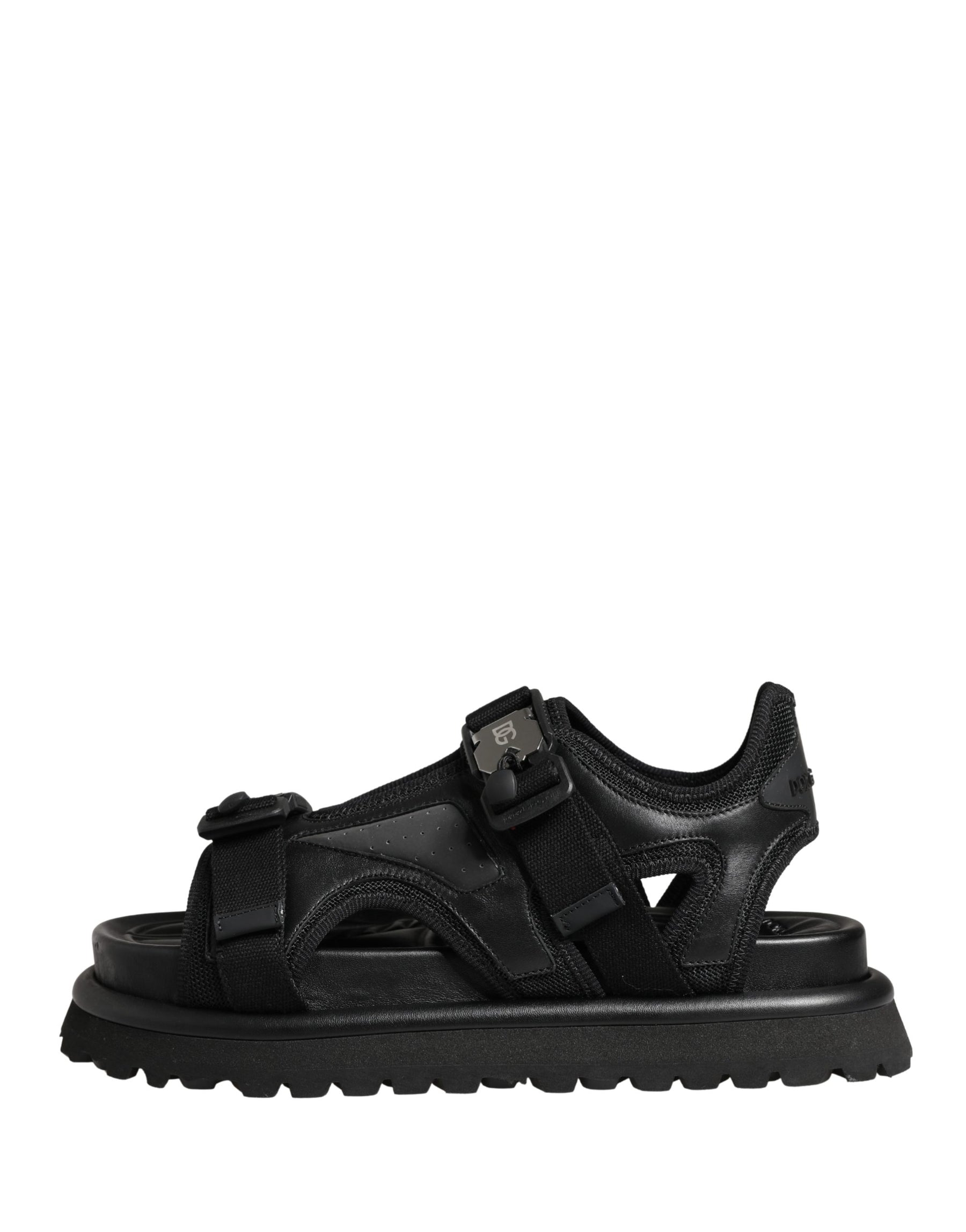 Dolce & Gabbana Black Logo Detailed Men Chunky Sandals Shoes | Regal Royce
