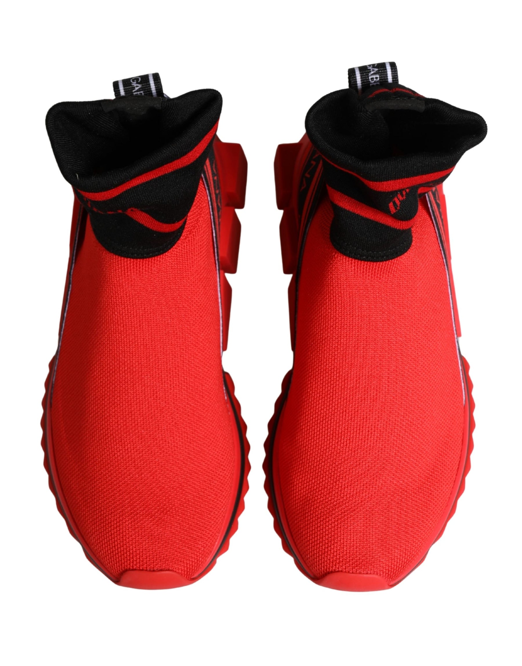 Dolce & Gabbana Red Black Sorrento Socks Sneakers Shoes | Regal Royce