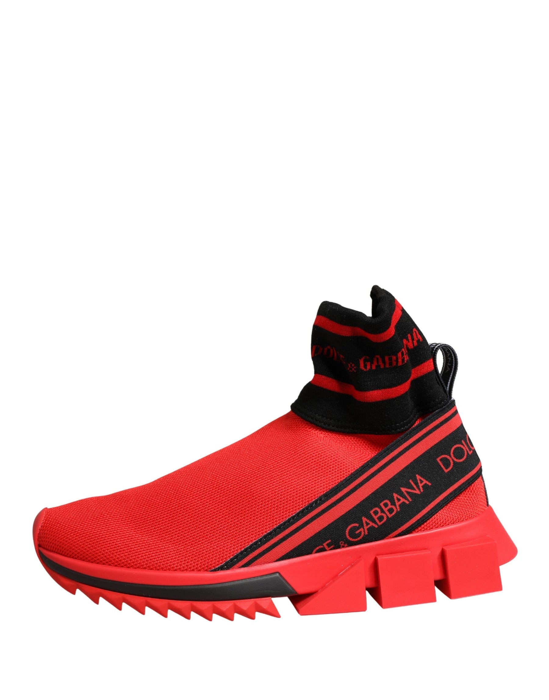 Dolce & Gabbana Red Black Sorrento Socks Sneakers Shoes | Regal Royce