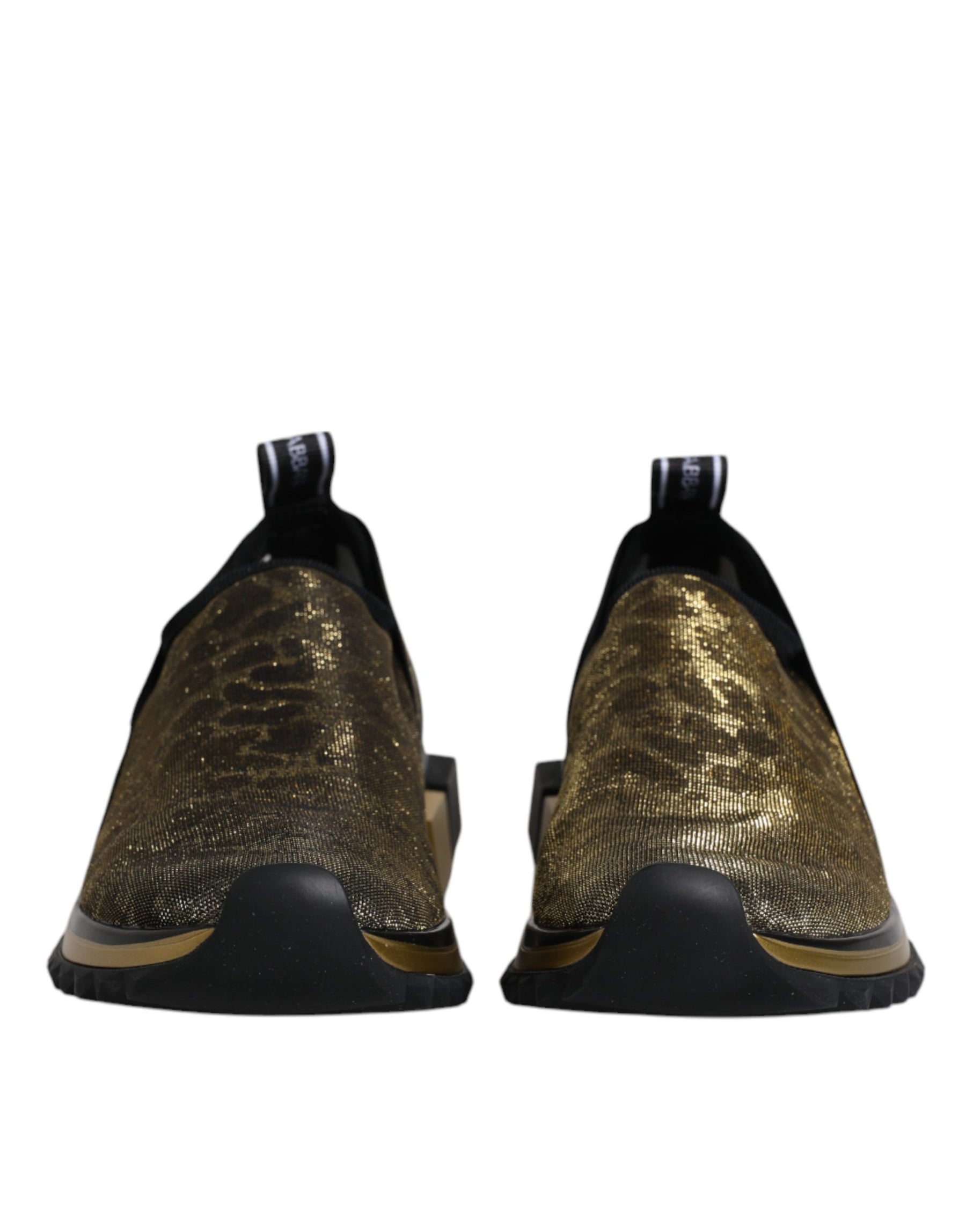 Dolce & Gabbana Gold Glitter Leopard Sorrento Sneakers Shoes | Regal Royce