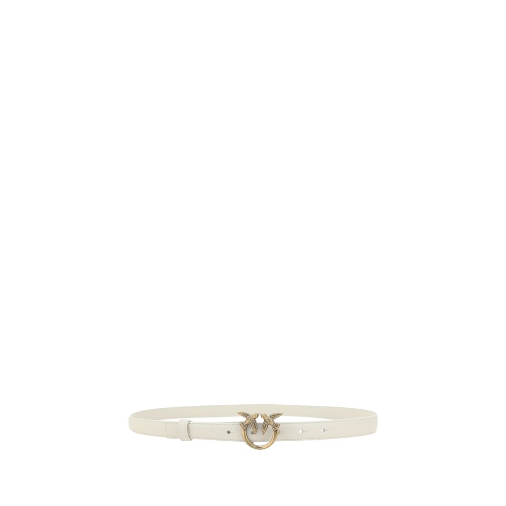 PINKO White Calf Leather Bos Taurus Regular Belt | Regal Royce