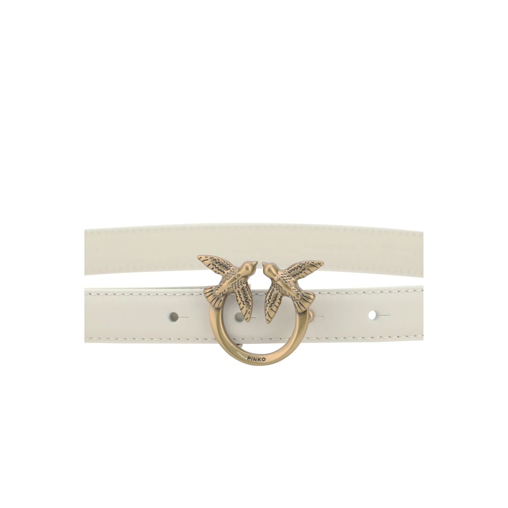 PINKO White Calf Leather Bos Taurus Regular Belt | Regal Royce