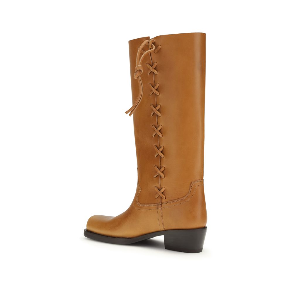 Paris Texas Brown Calf Leather Bos Taurus Lace-Up Boots | Regal Royce