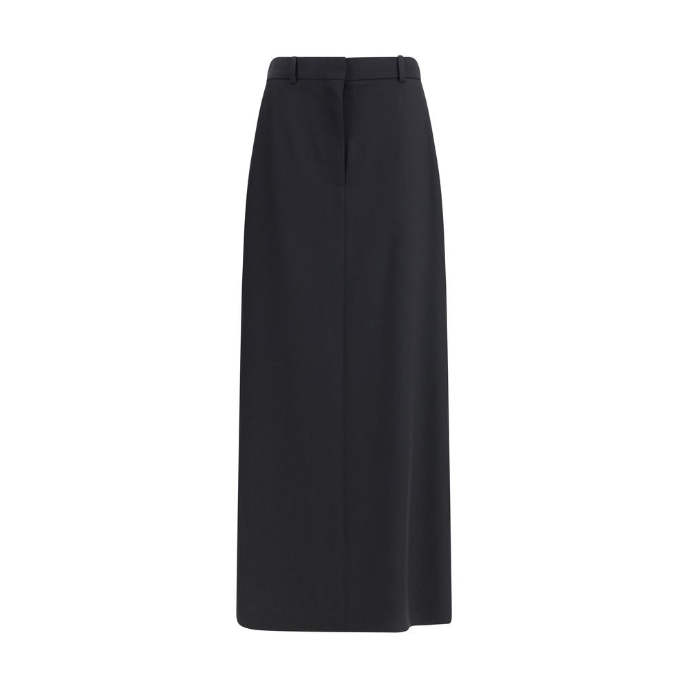 The Row Black Fleece Wool Long Skirt | Regal Royce