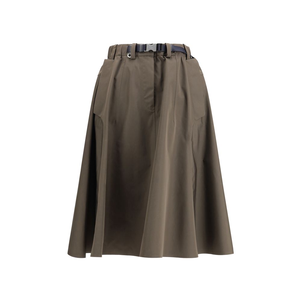 Prada Bicolor Recycled Polyester Midi Skirt | Regal Royce
