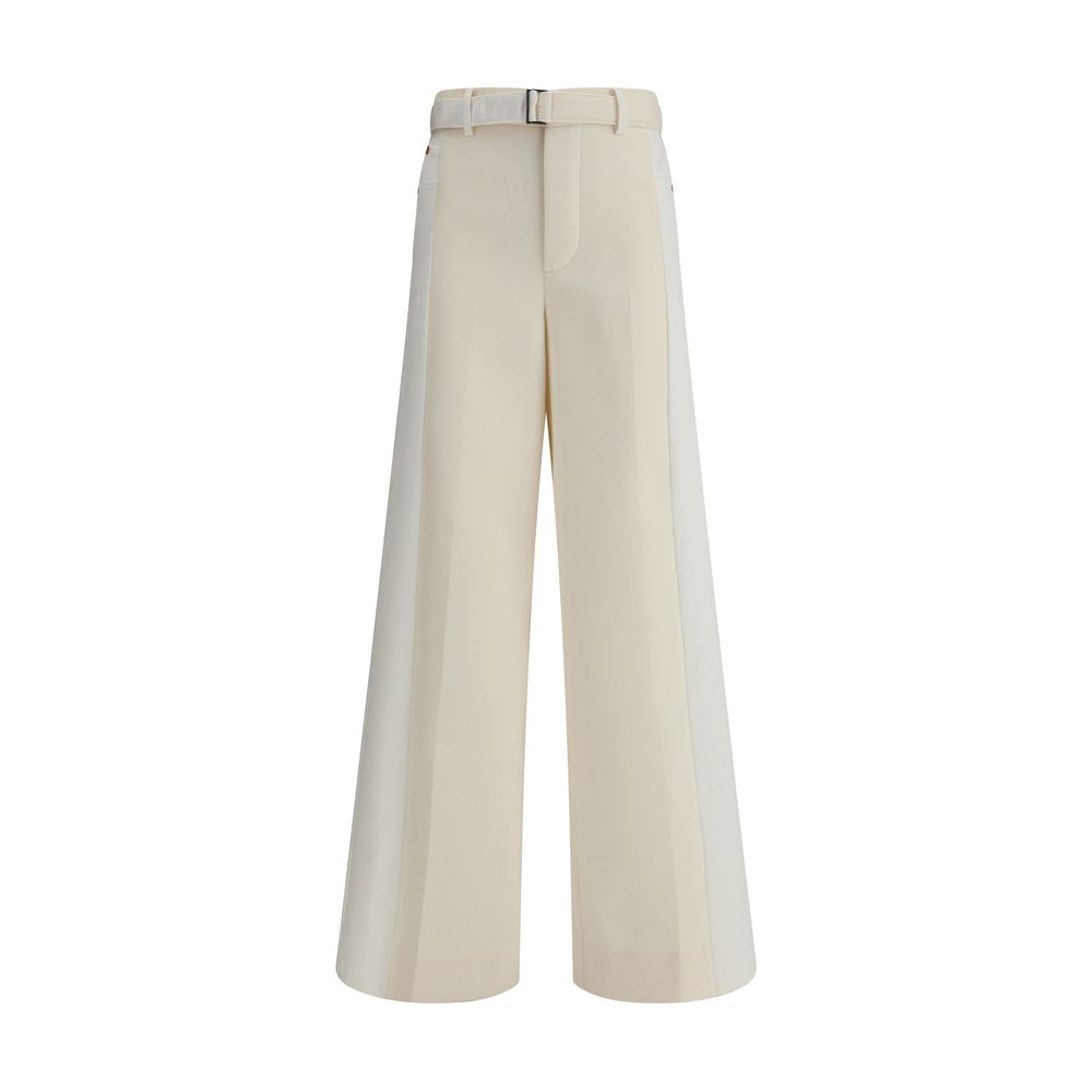 Sacai White Polyester Casual Pants | Regal Royce