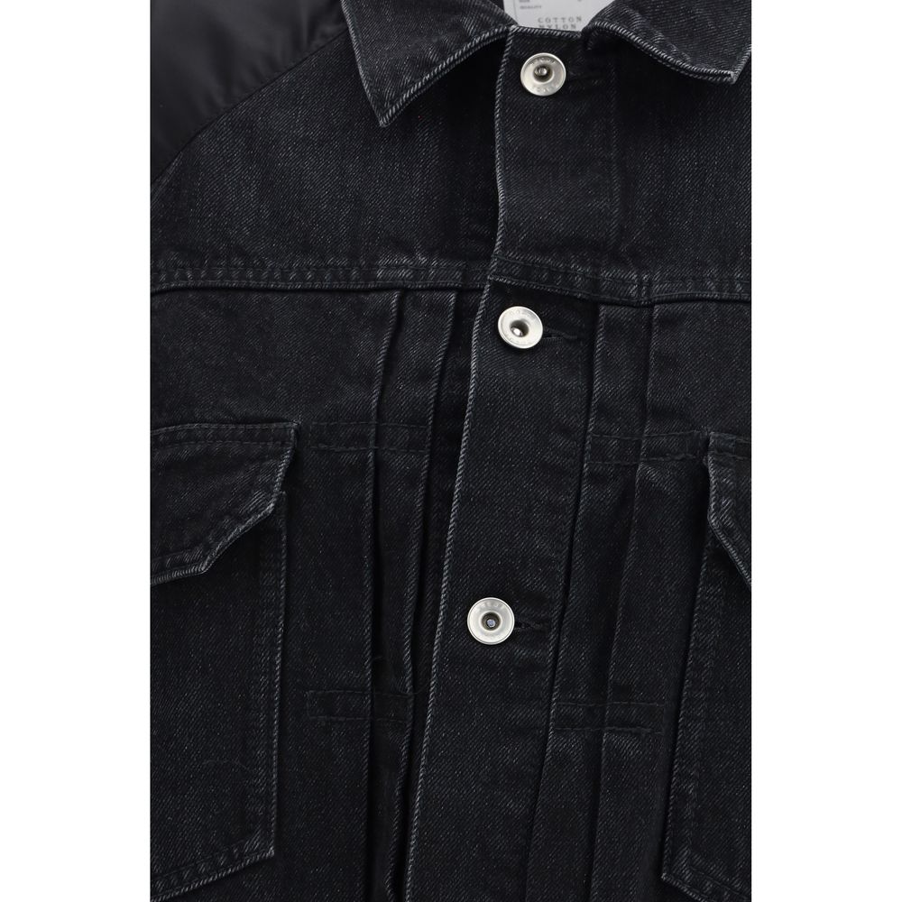 Sacai Black Cotton Denim Jacket | Regal Royce