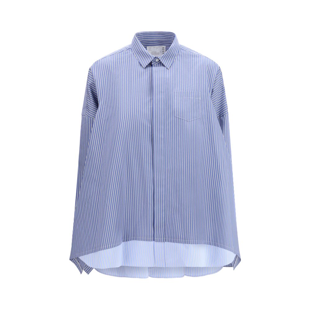 Sacai Blue Cotton Pattern Shirt | Regal Royce