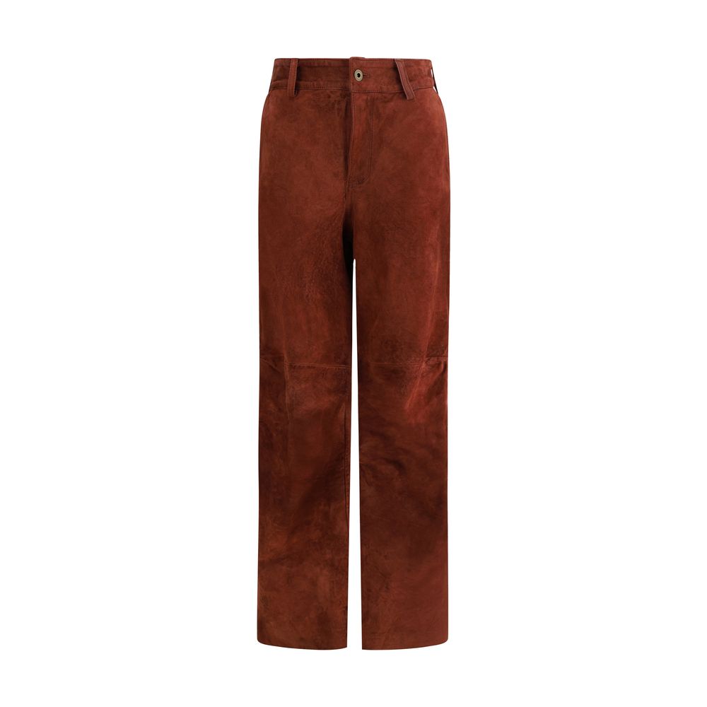 Salvatore Santoro Bordeaux Leather Casual Pants | Regal Royce