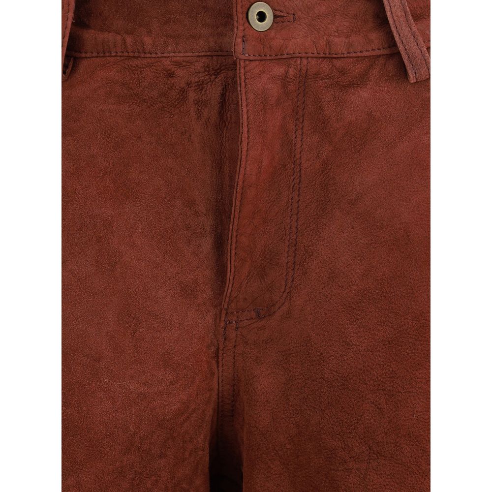 Salvatore Santoro Bordeaux Leather Casual Pants | Regal Royce