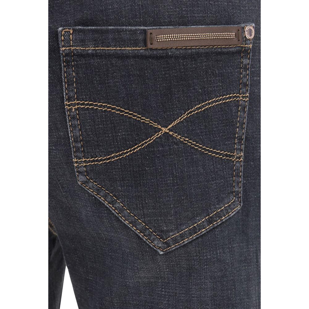 Brunello Cucinelli Black Cotton Skinny Jeans | Regal Royce