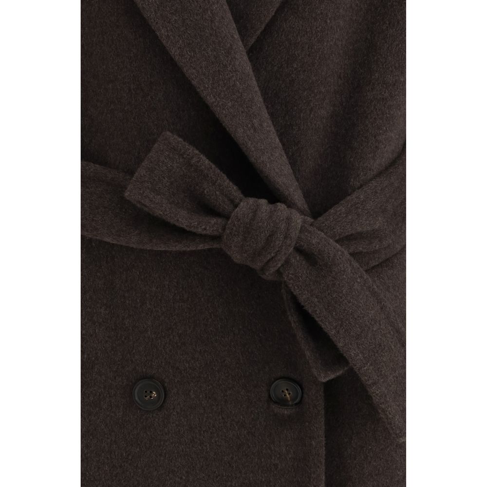 Brunello Cucinelli Brown Fleece Wool Coat | Regal Royce