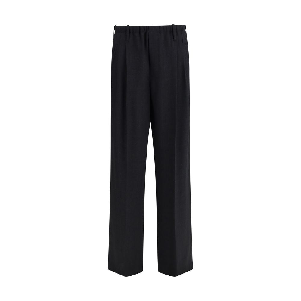 Brunello Cucinelli Black Fleece Wool Casual Pants | Regal Royce