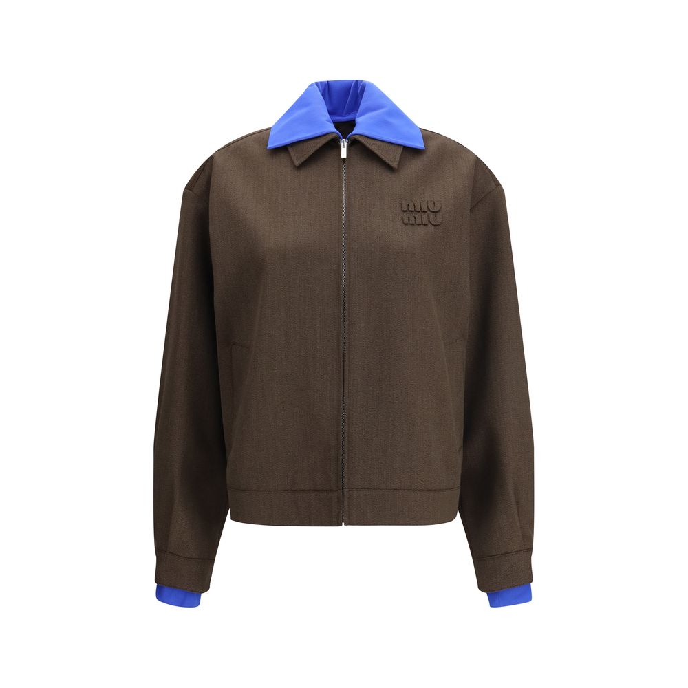 Miu Miu Brown Fleece Wool Bomber | Regal Royce