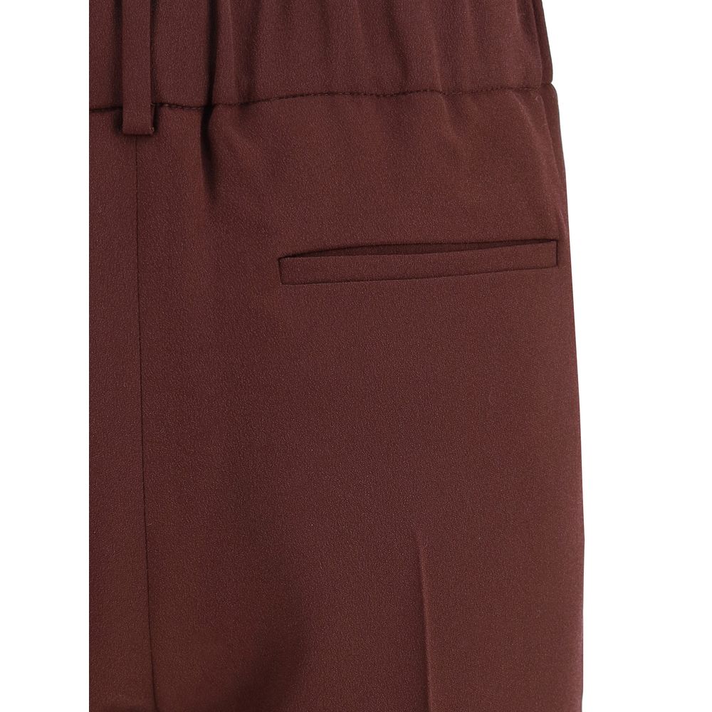 Brunello Cucinelli Bordeaux Acetate Casual Pants | Regal Royce