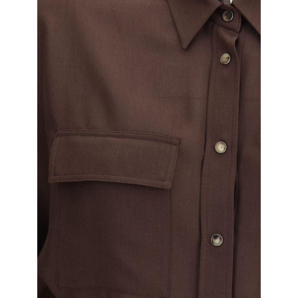 Brunello Cucinelli Brown Polyester Dress Shirt | Regal Royce