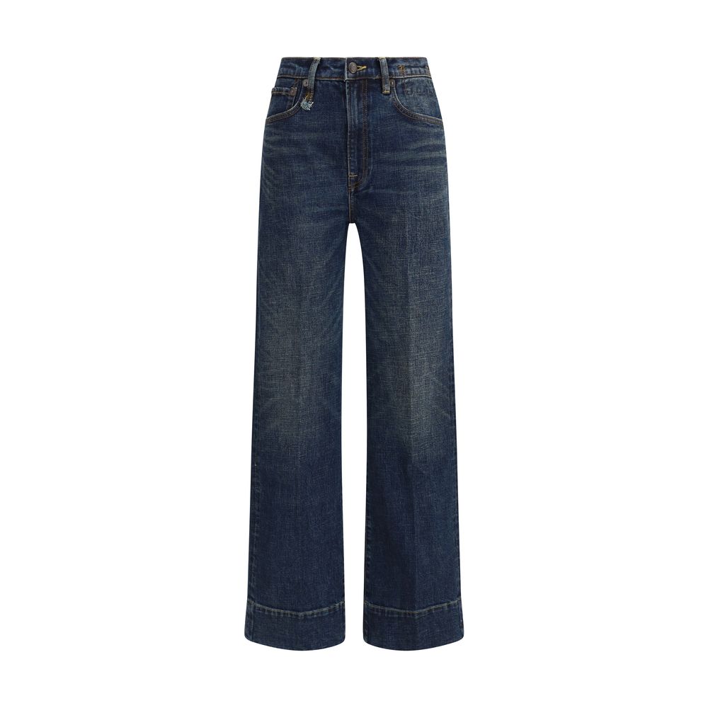R13 Blue Cotton Straight-Leg Jeans | Regal Royce