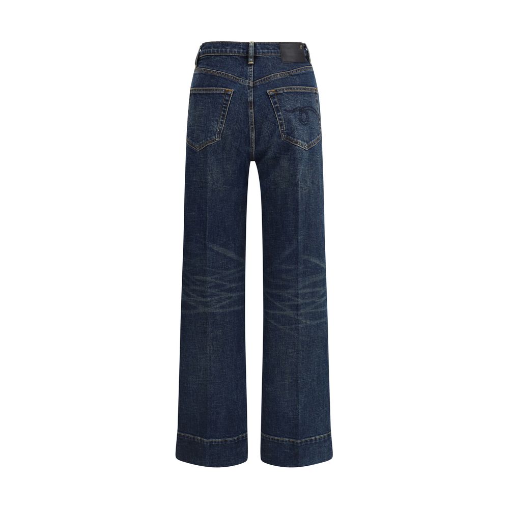 R13 Blue Cotton Straight-Leg Jeans | Regal Royce