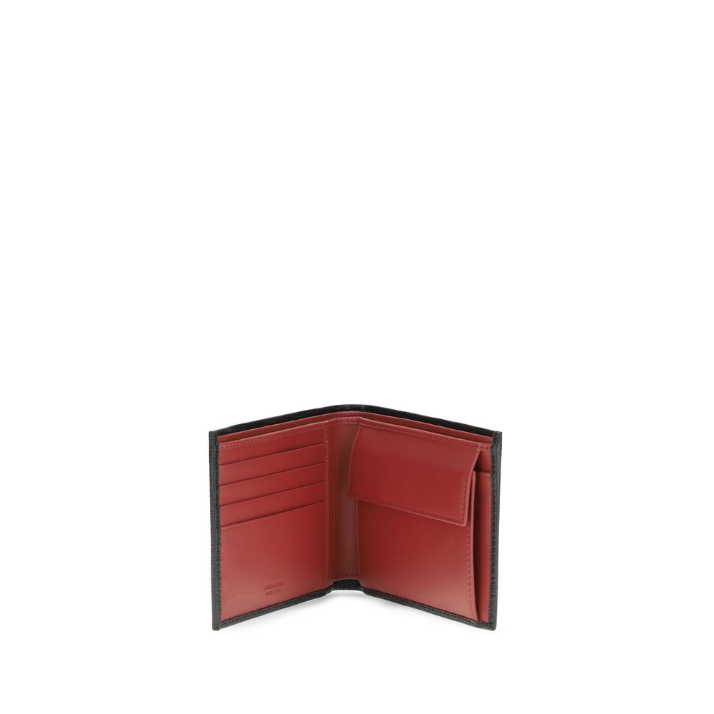 Ferragamo Black Calf Leather Bos Taurus Wallet | Regal Royce