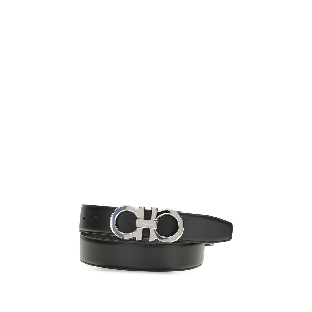 Ferragamo Black Calf Leather Bos Taurus Regular Belt | Regal Royce