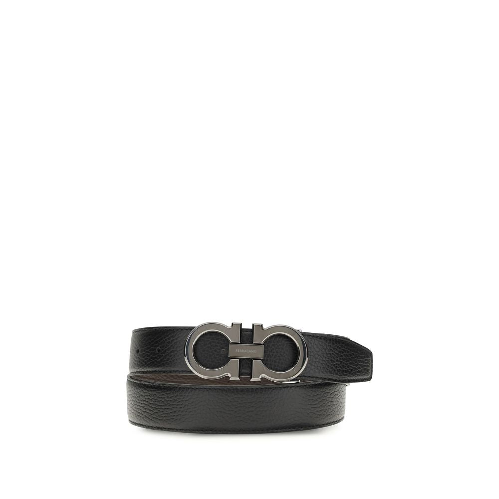 Ferragamo Black Calf Leather Bos Taurus Regular Belt | Regal Royce