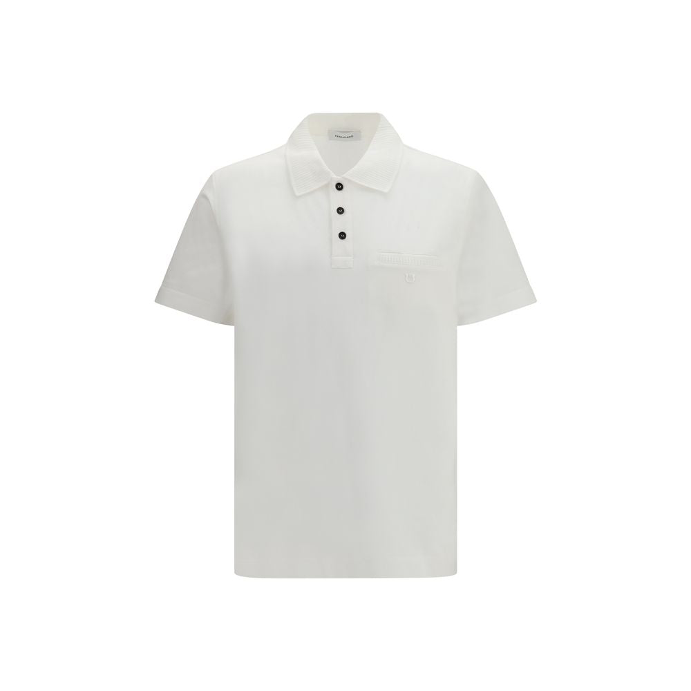Ferragamo White Cotton Polo Shirt | Regal Royce