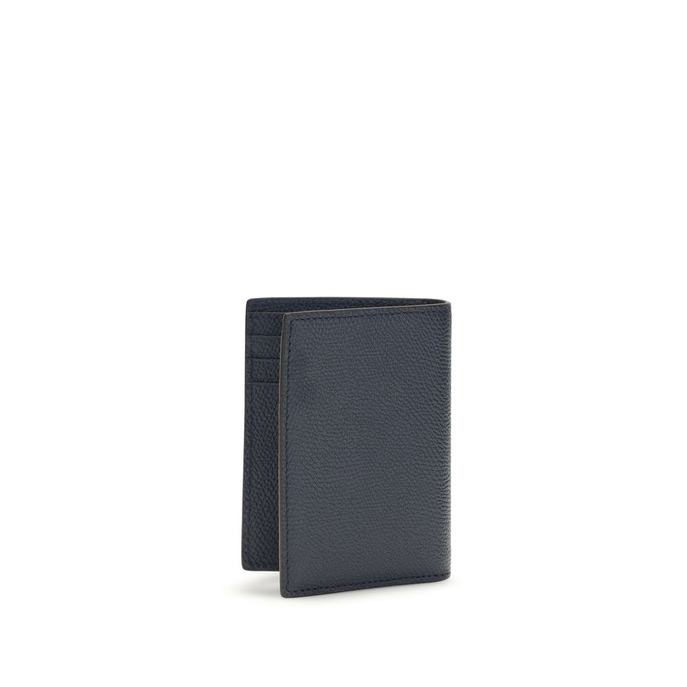 Valentino Garavani Blue Calf Leather Bos Taurus Wallet | Regal Royce