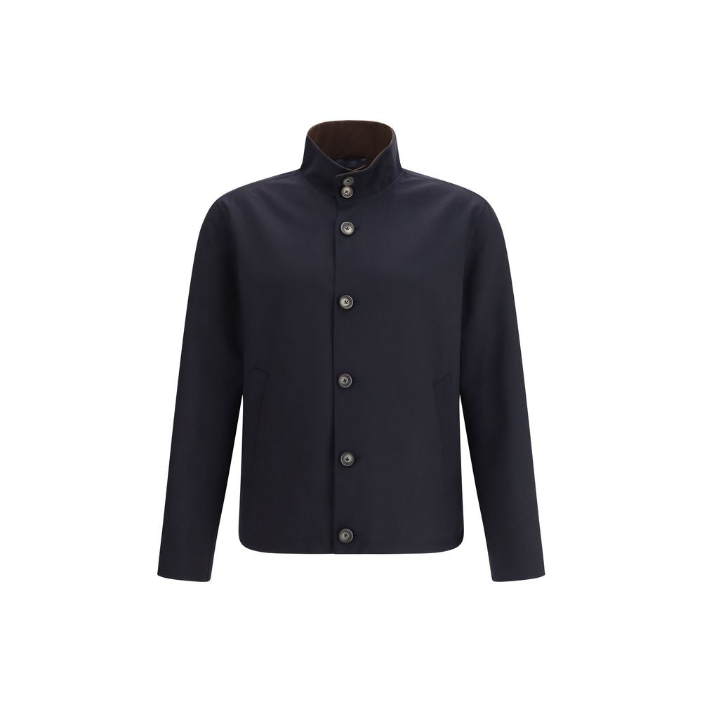 Herno Blue Elastane Coat | Regal Royce