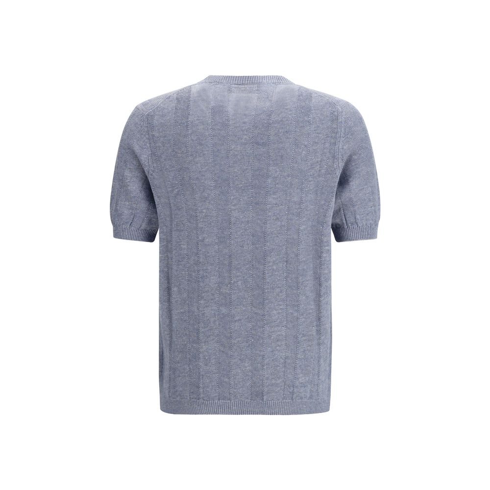 Brunello Cucinelli Blue Linen T-Shirt | Regal Royce