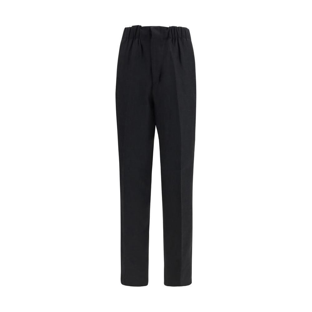 Laneus Black Viscose Casual Pants | Regal Royce