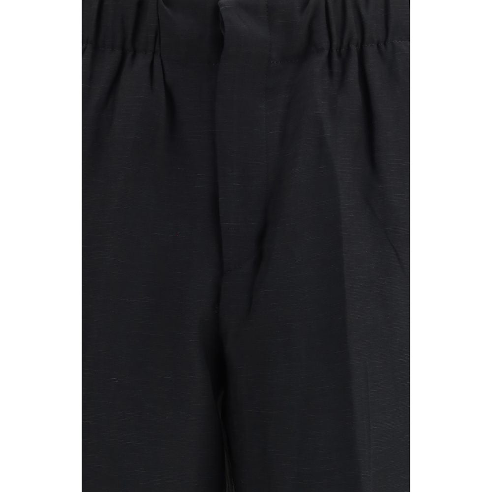 Laneus Black Viscose Casual Pants | Regal Royce