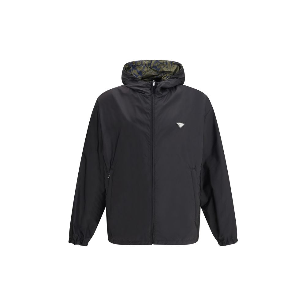 Prada Black Recycled Polyamide Shell Jacket | Regal Royce