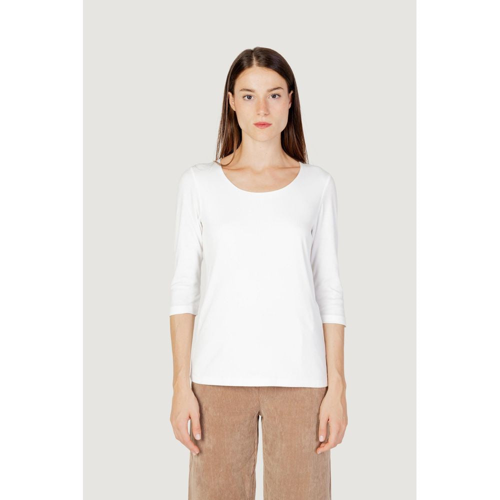 Street One Cream Cotton Long Sleeve T-Shirt | Regal Royce