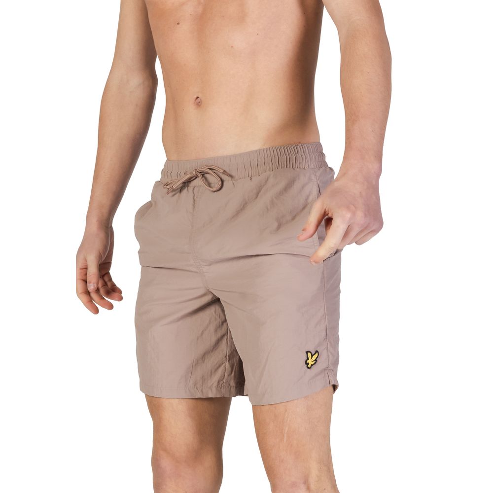 Lyle & Scott Beige Nylon Swim Shorts | Regal Royce
