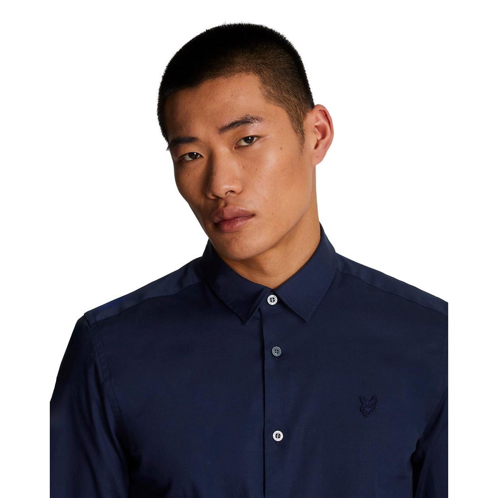 Lyle & Scott Blue Cotton Dress Shirt | Regal Royce