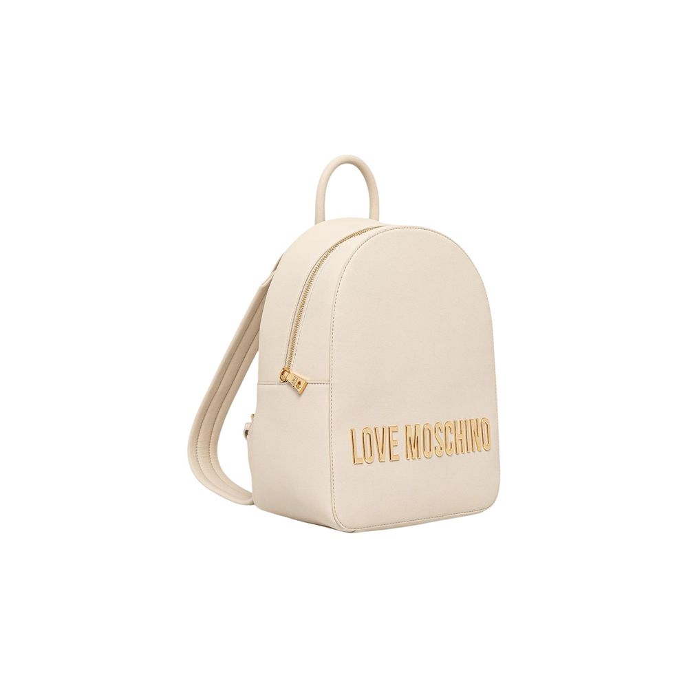 Love Moschino Beige Polyethylene Backpack | Regal Royce