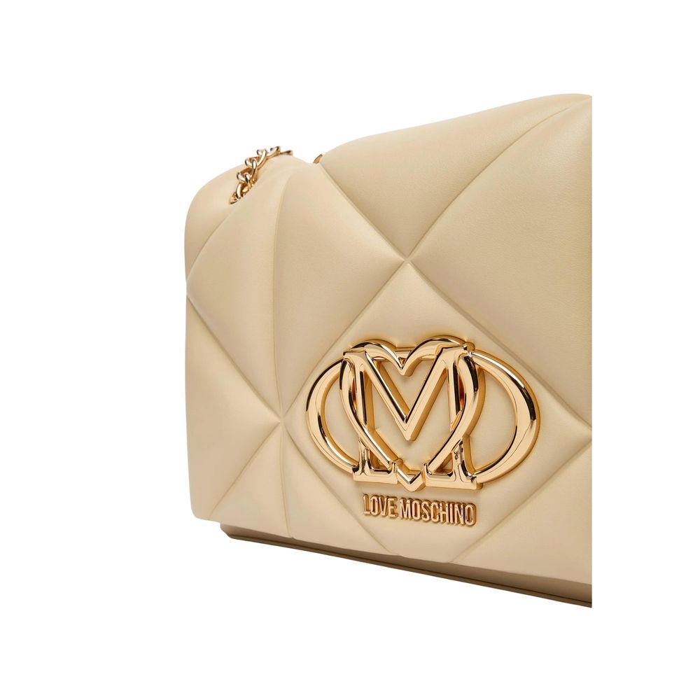 Love Moschino Beige Artificial Leather Handbag | Regal Royce